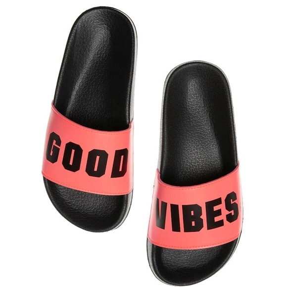 PINK Victoria's Secret Shoes - PINK Sandal Slides “Good Vibes”